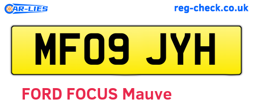 MF09JYH are the vehicle registration plates.