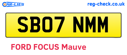 SB07NMM are the vehicle registration plates.
