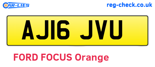 AJ16JVU are the vehicle registration plates.