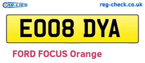 EO08DYA are the vehicle registration plates.