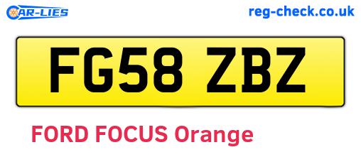 FG58ZBZ are the vehicle registration plates.