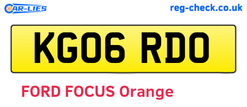KG06RDO are the vehicle registration plates.