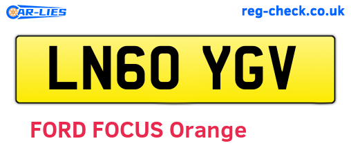 LN60YGV are the vehicle registration plates.