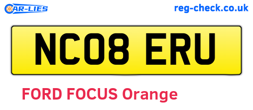 NC08ERU are the vehicle registration plates.