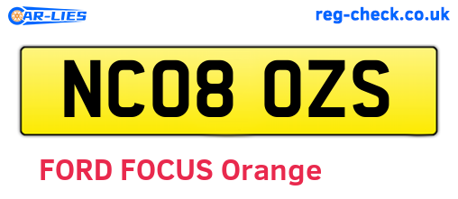 NC08OZS are the vehicle registration plates.