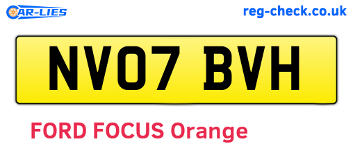 NV07BVH are the vehicle registration plates.
