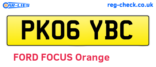 PK06YBC are the vehicle registration plates.