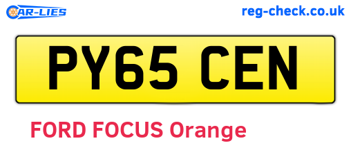 PY65CEN are the vehicle registration plates.