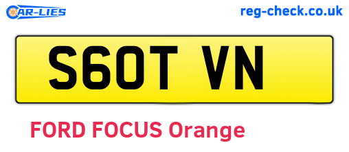 S60TVN are the vehicle registration plates.