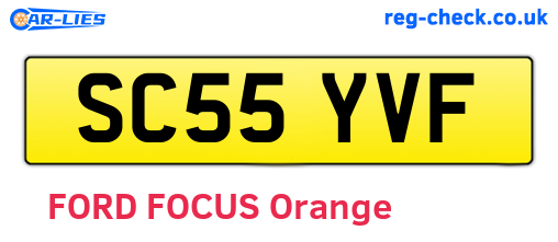 SC55YVF are the vehicle registration plates.