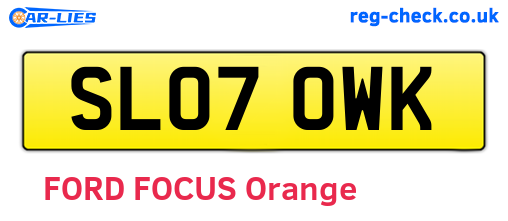 SL07OWK are the vehicle registration plates.