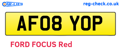AF08YOP are the vehicle registration plates.