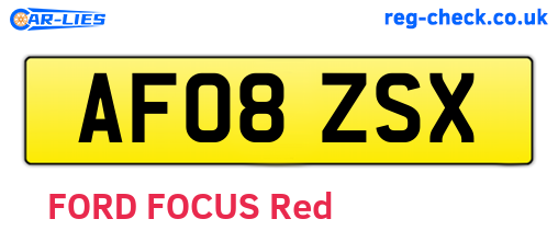 AF08ZSX are the vehicle registration plates.