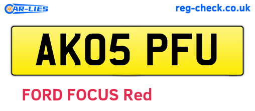 AK05PFU are the vehicle registration plates.