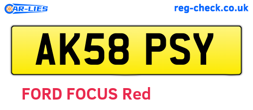 AK58PSY are the vehicle registration plates.