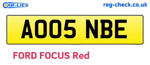 AO05NBE are the vehicle registration plates.