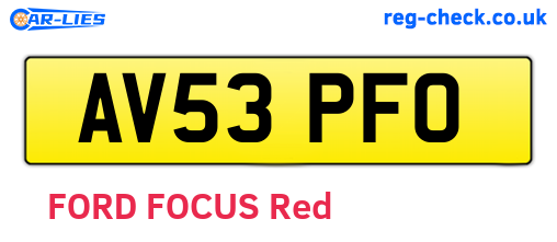 AV53PFO are the vehicle registration plates.