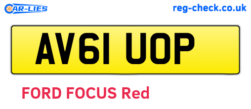 AV61UOP are the vehicle registration plates.
