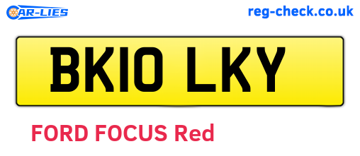 BK10LKY are the vehicle registration plates.