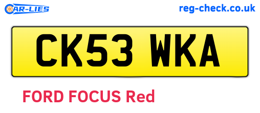 CK53WKA are the vehicle registration plates.
