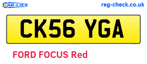 CK56YGA are the vehicle registration plates.