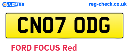CN07ODG are the vehicle registration plates.