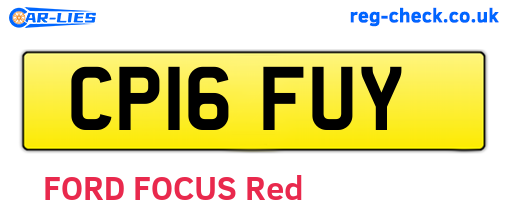 CP16FUY are the vehicle registration plates.