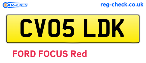 CV05LDK are the vehicle registration plates.