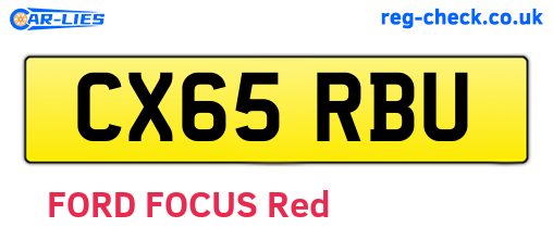 CX65RBU are the vehicle registration plates.
