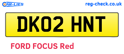 DK02HNT are the vehicle registration plates.
