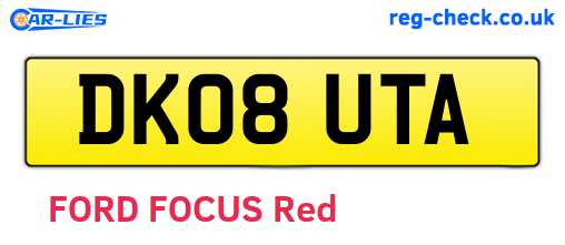 DK08UTA are the vehicle registration plates.