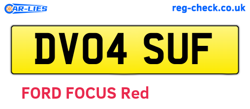 DV04SUF are the vehicle registration plates.