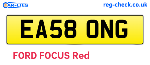 EA58ONG are the vehicle registration plates.