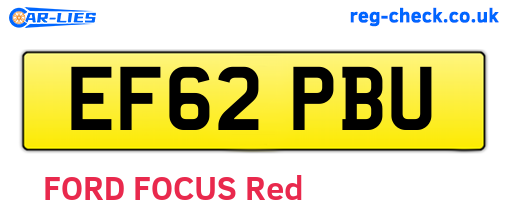 EF62PBU are the vehicle registration plates.