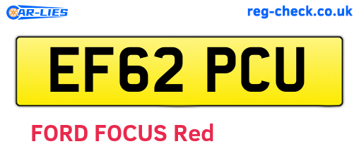 EF62PCU are the vehicle registration plates.