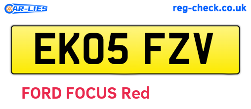 EK05FZV are the vehicle registration plates.