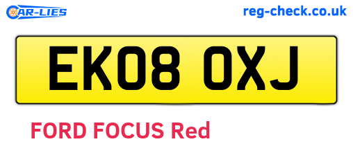 EK08OXJ are the vehicle registration plates.