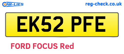 EK52PFE are the vehicle registration plates.