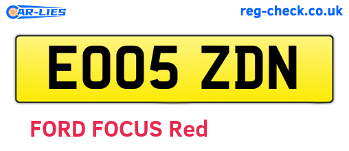 EO05ZDN are the vehicle registration plates.