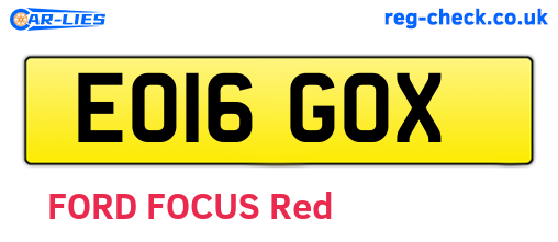 EO16GOX are the vehicle registration plates.