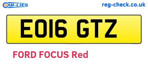 EO16GTZ are the vehicle registration plates.