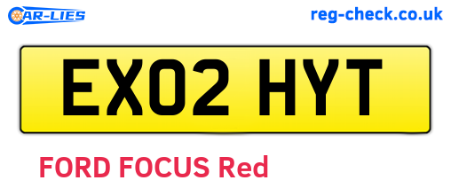 EX02HYT are the vehicle registration plates.