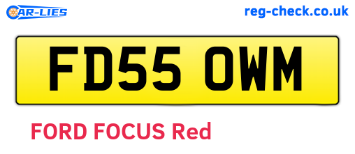 FD55OWM are the vehicle registration plates.