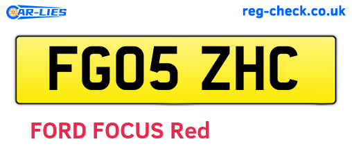 FG05ZHC are the vehicle registration plates.