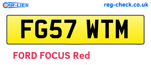 FG57WTM are the vehicle registration plates.