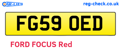 FG59OED are the vehicle registration plates.