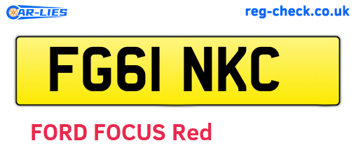 FG61NKC are the vehicle registration plates.