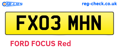FX03MHN are the vehicle registration plates.