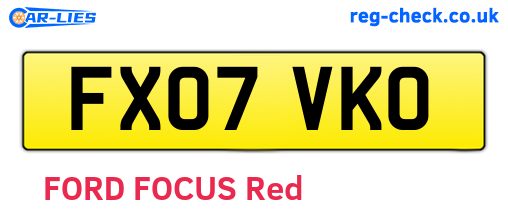 FX07VKO are the vehicle registration plates.