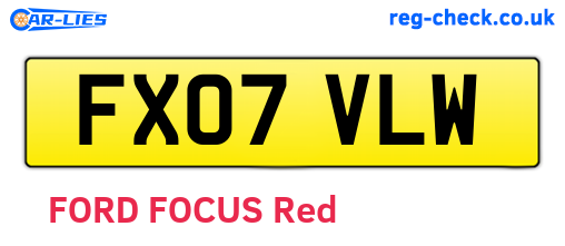 FX07VLW are the vehicle registration plates.